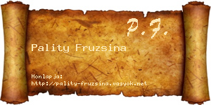 Pality Fruzsina névjegykártya